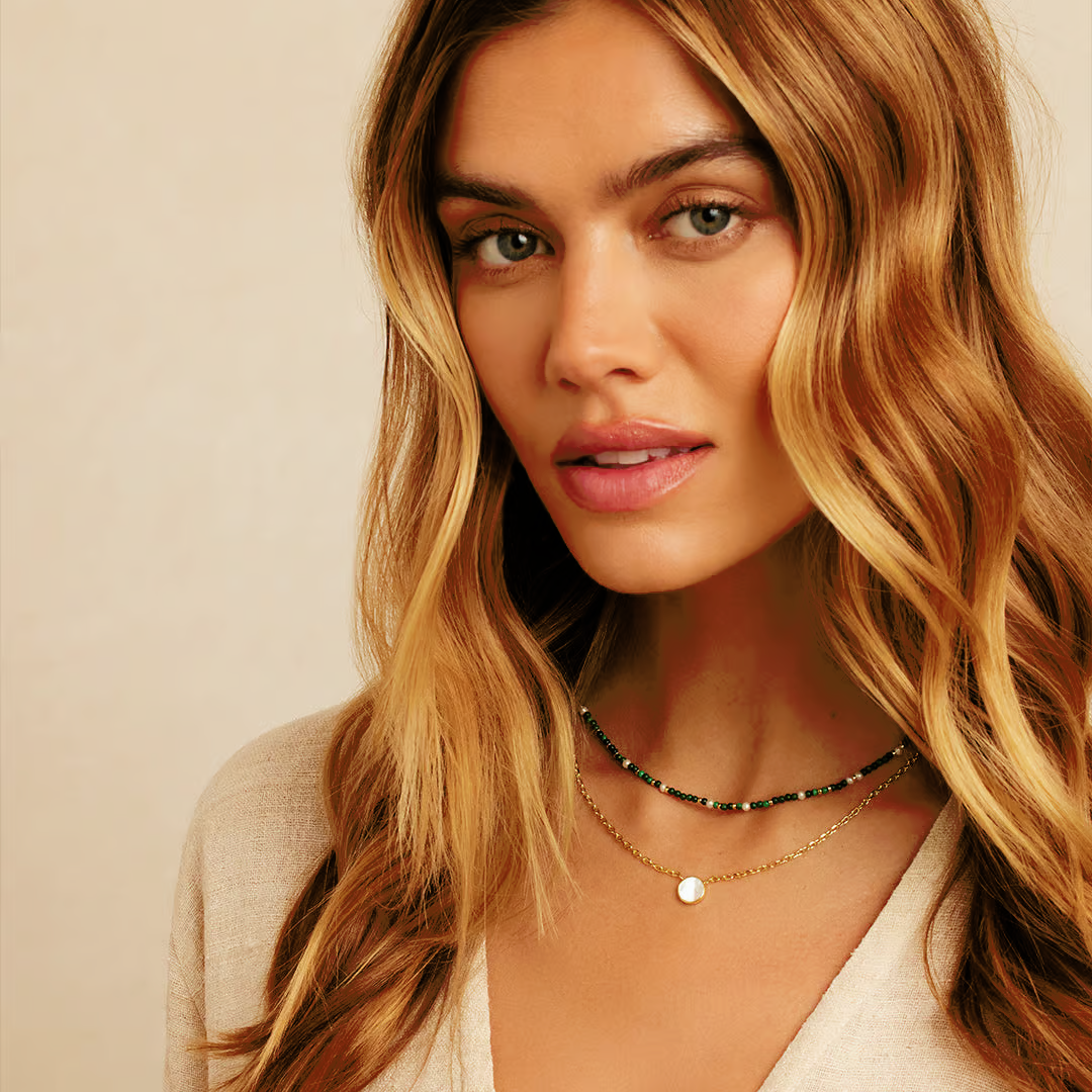 Gorjana Rose Marble Coin Necklace Gold The Cottage