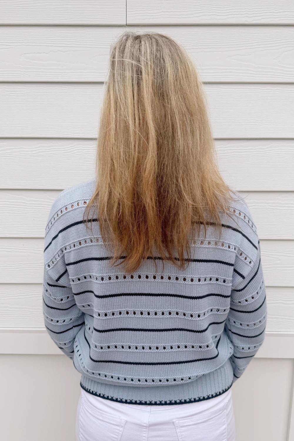 Z Supply Darby Stripe Sweater- Skyline