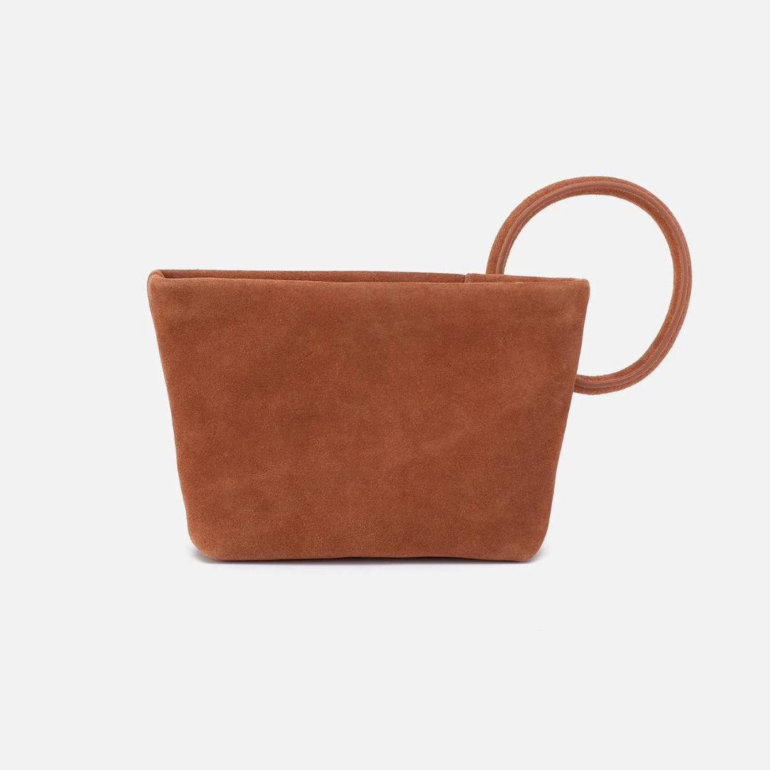 Hobo Maggie Clutch Suede Leather - Caramel