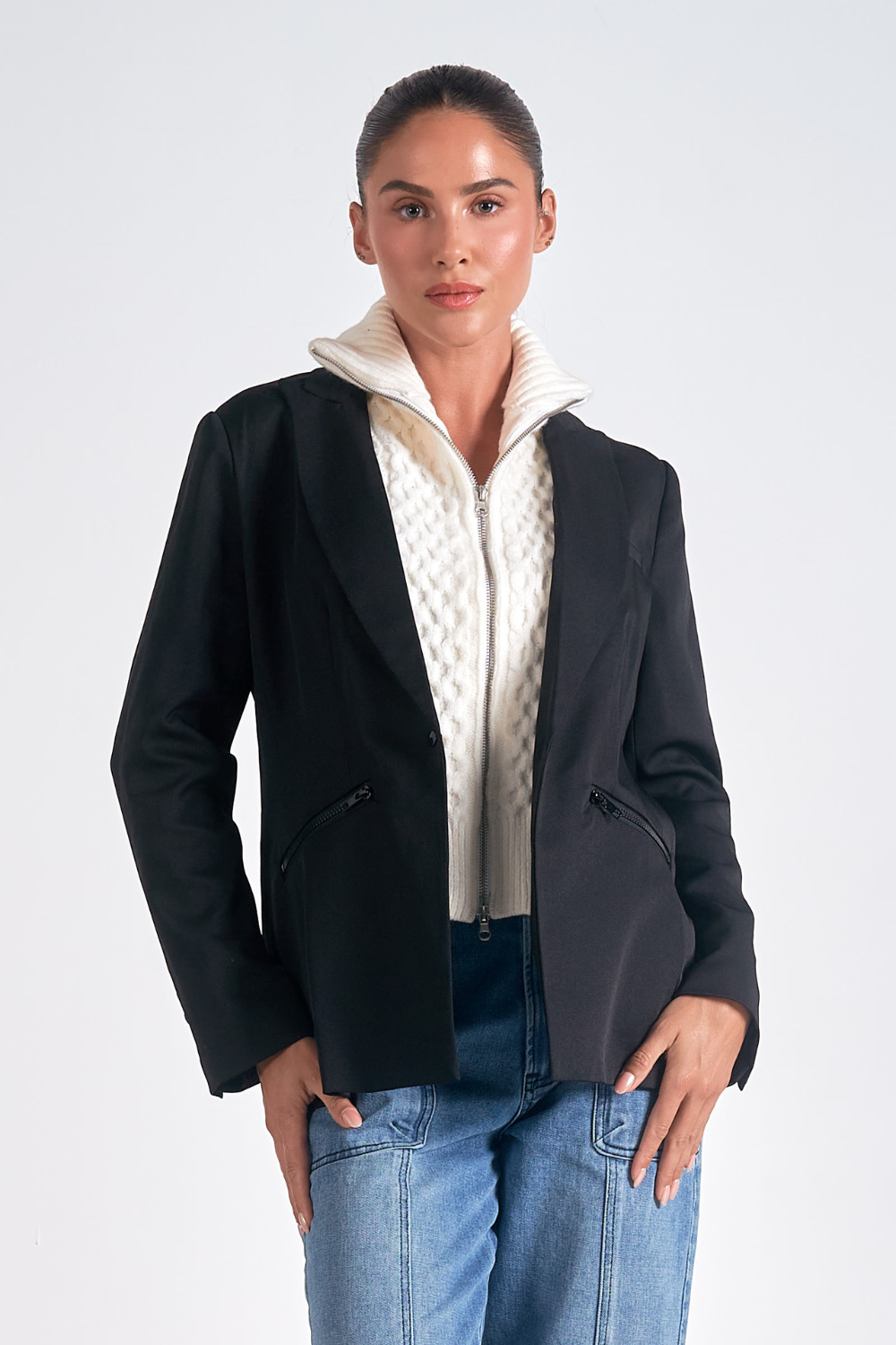 Elan Blazer With Faux Hoodie