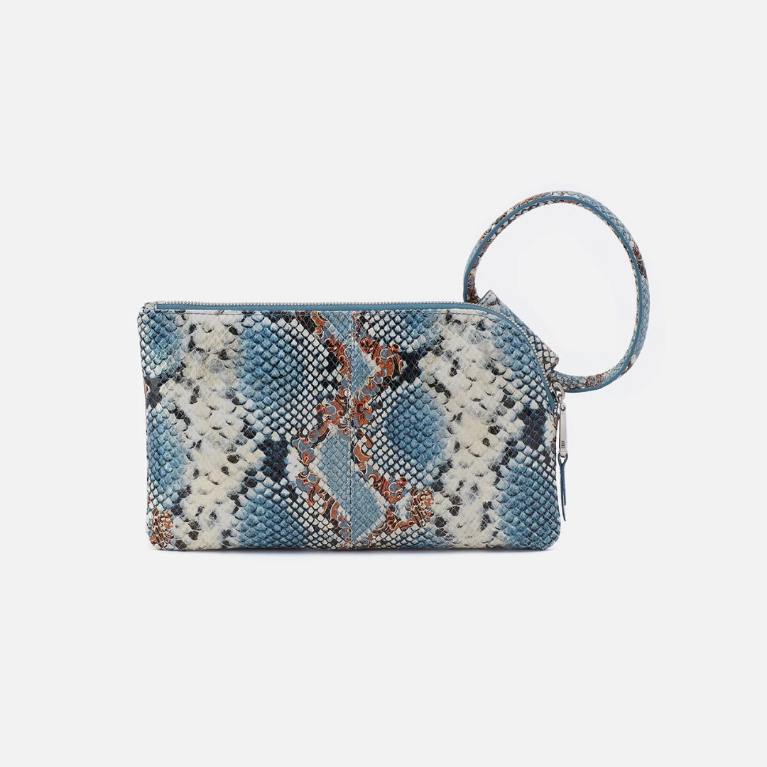 Hobo Sable Clutch Printed Leather - Blue Tempest