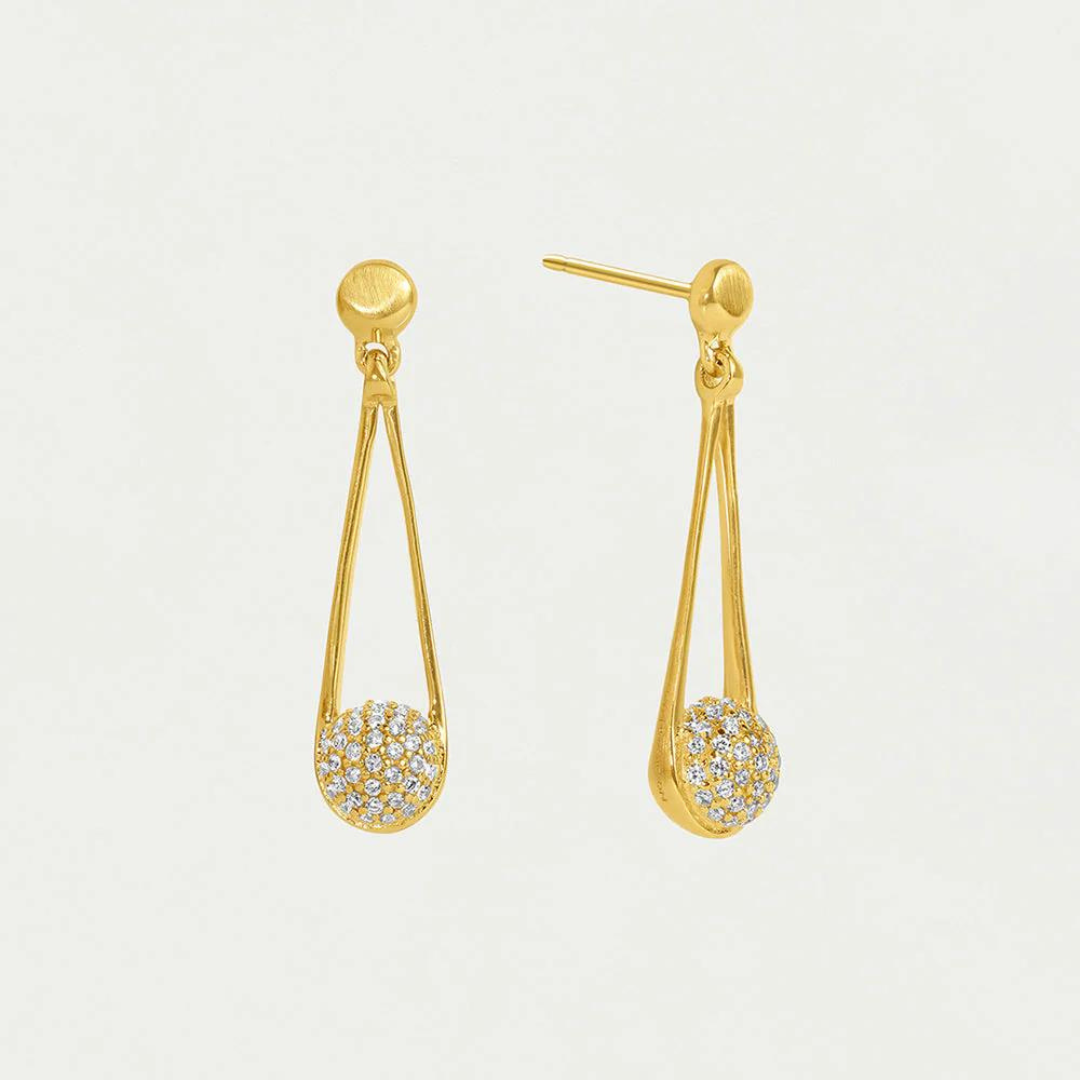 Dean Davidson Signature Pave Mini Ipanema Earrings - White Topaz/Gold