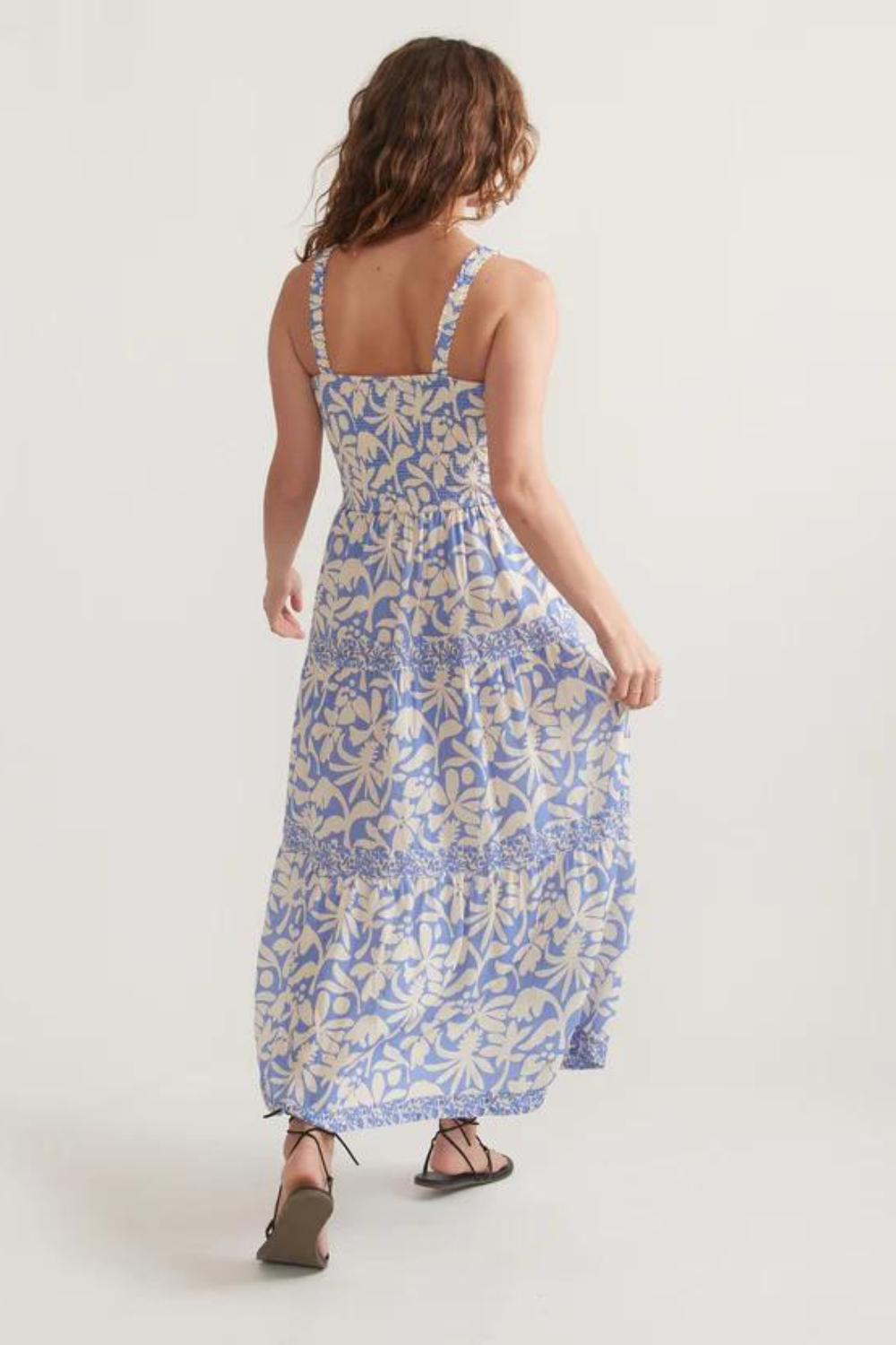 Marine Layer Print Mixing Selene Maxi Dress - Twilight Blue Flora