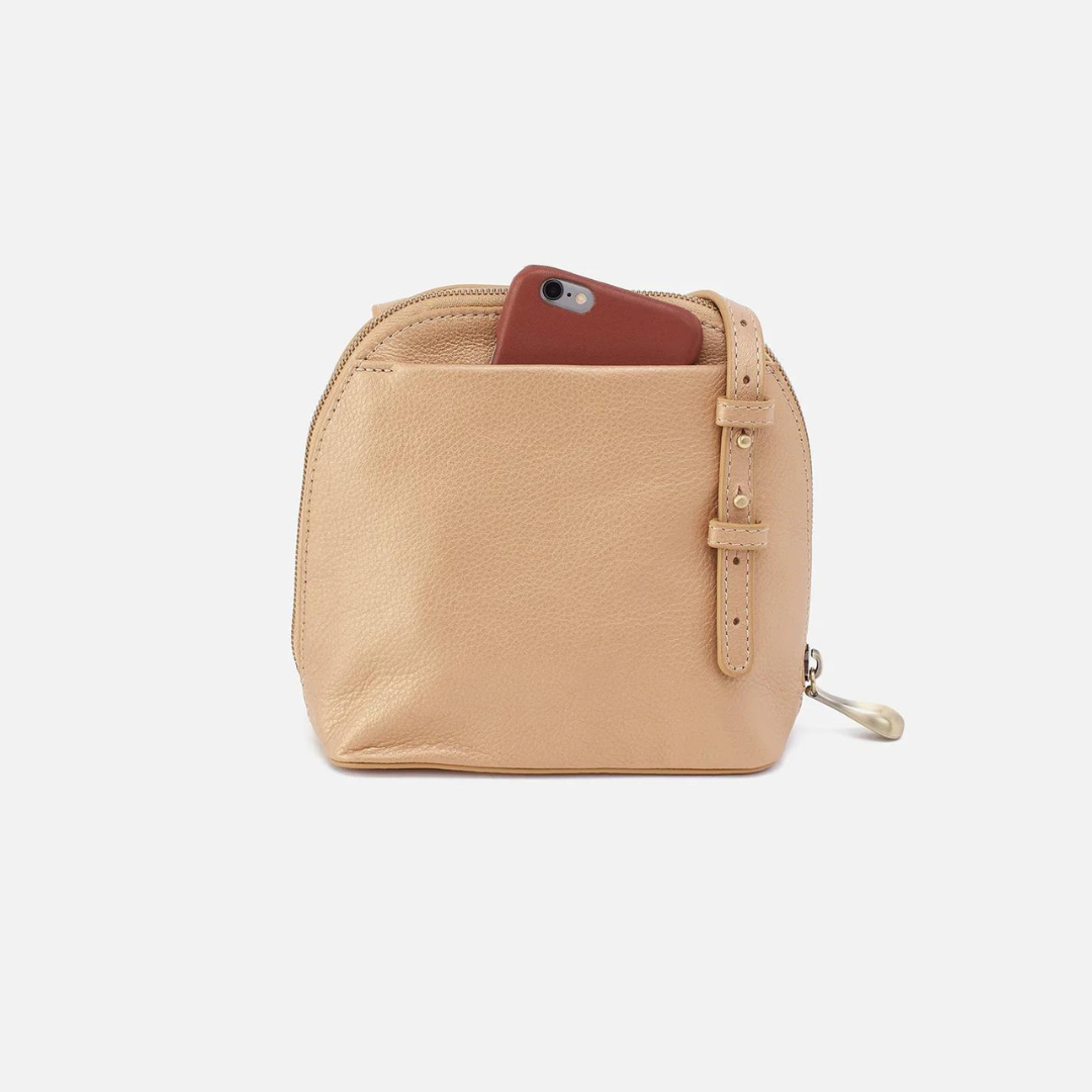 Hobo Nash Crossbody Metallic Leather - Dusty Gold