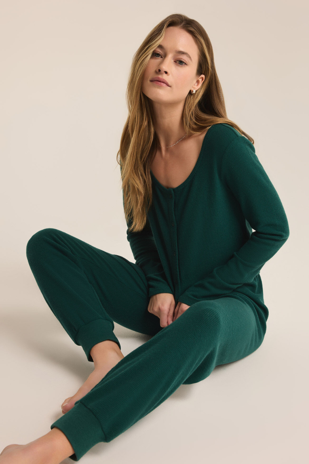 Z Supply Abigail Longsleeve Top - Noble Fir