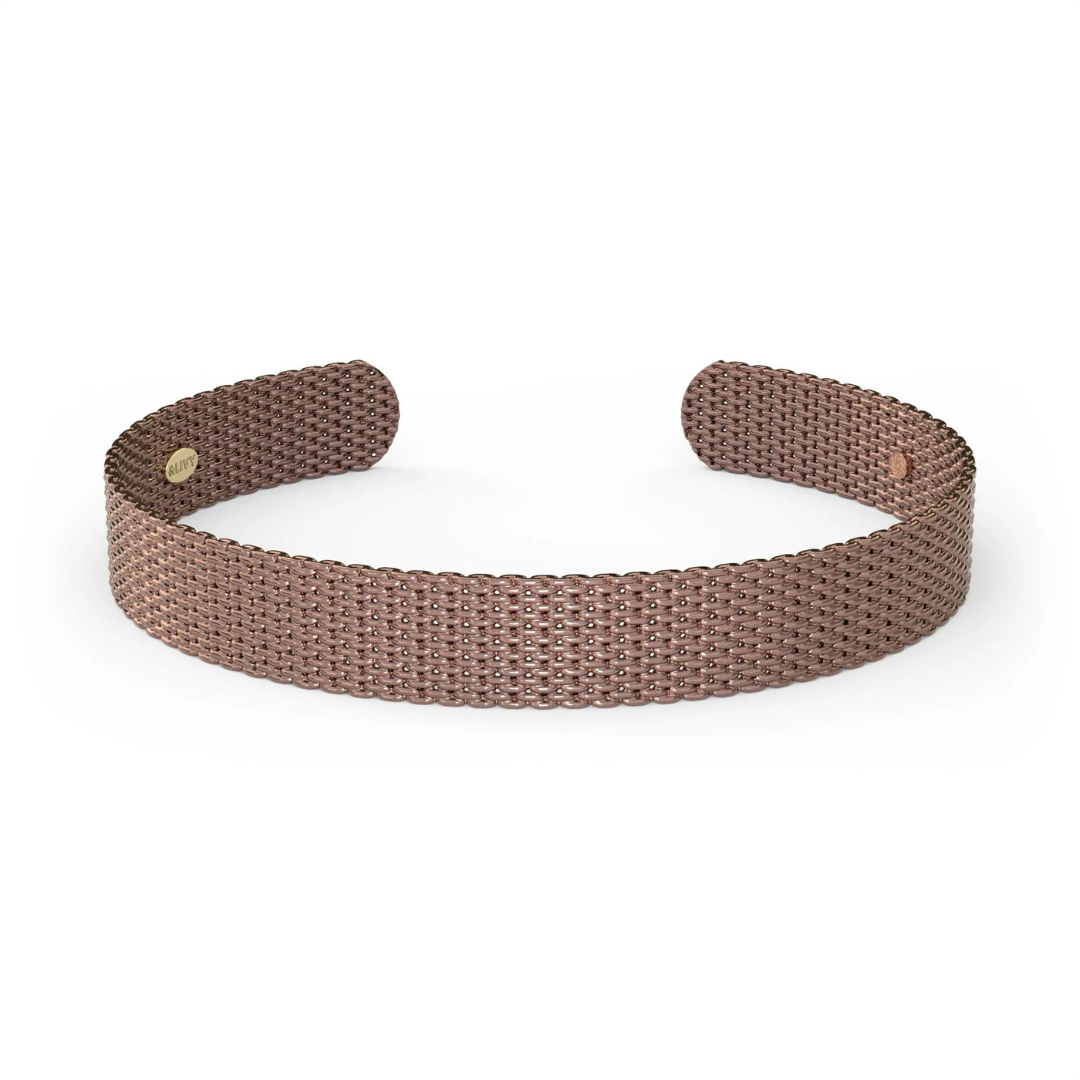 &Livy Metalystic Mesh Cuff Bangle - Rose Gold