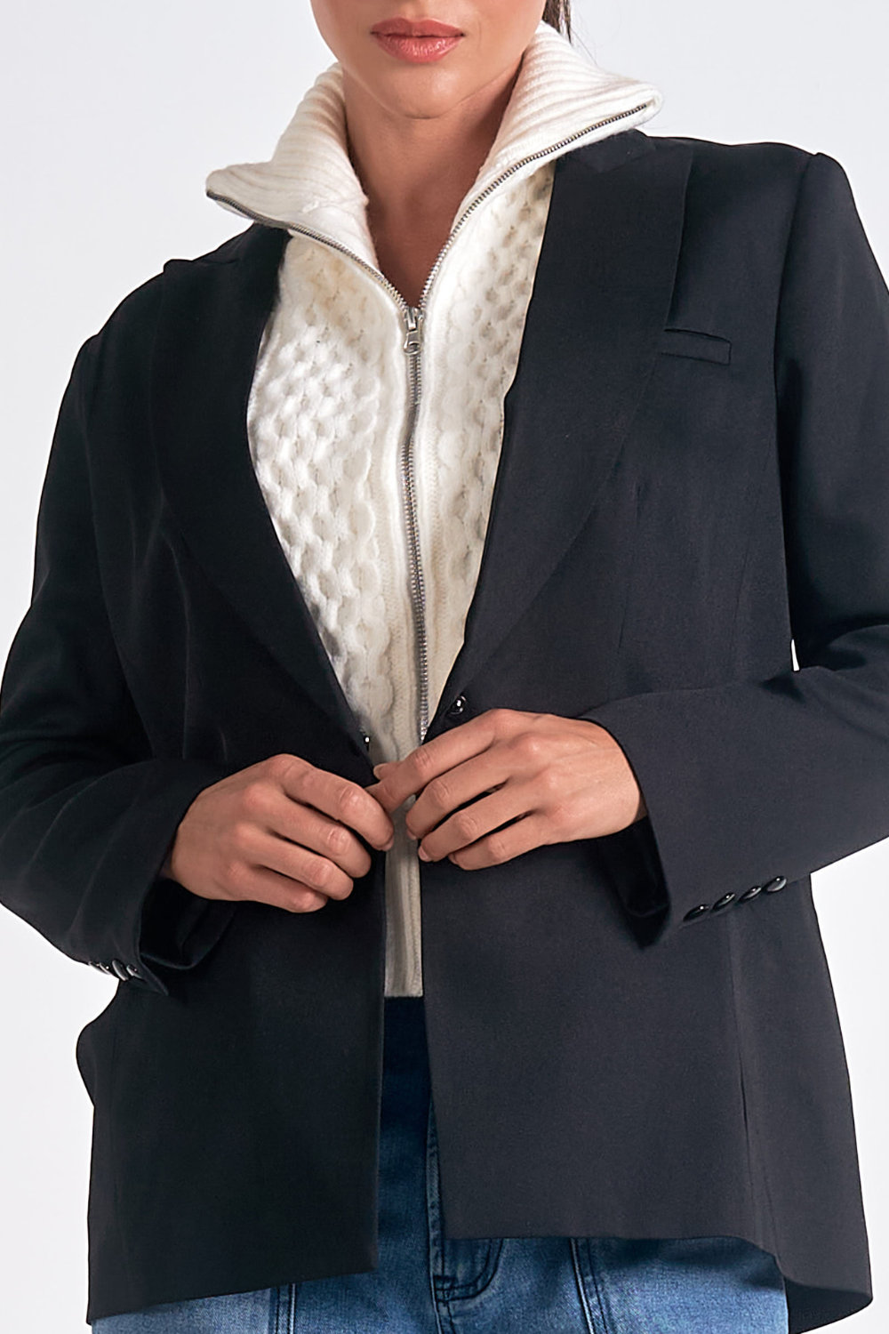 Elan Blazer With Faux Hoodie