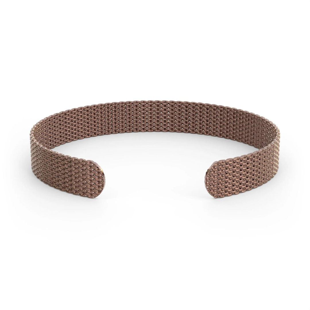 &Livy Metalystic Mesh Cuff Bangle - Rose Gold