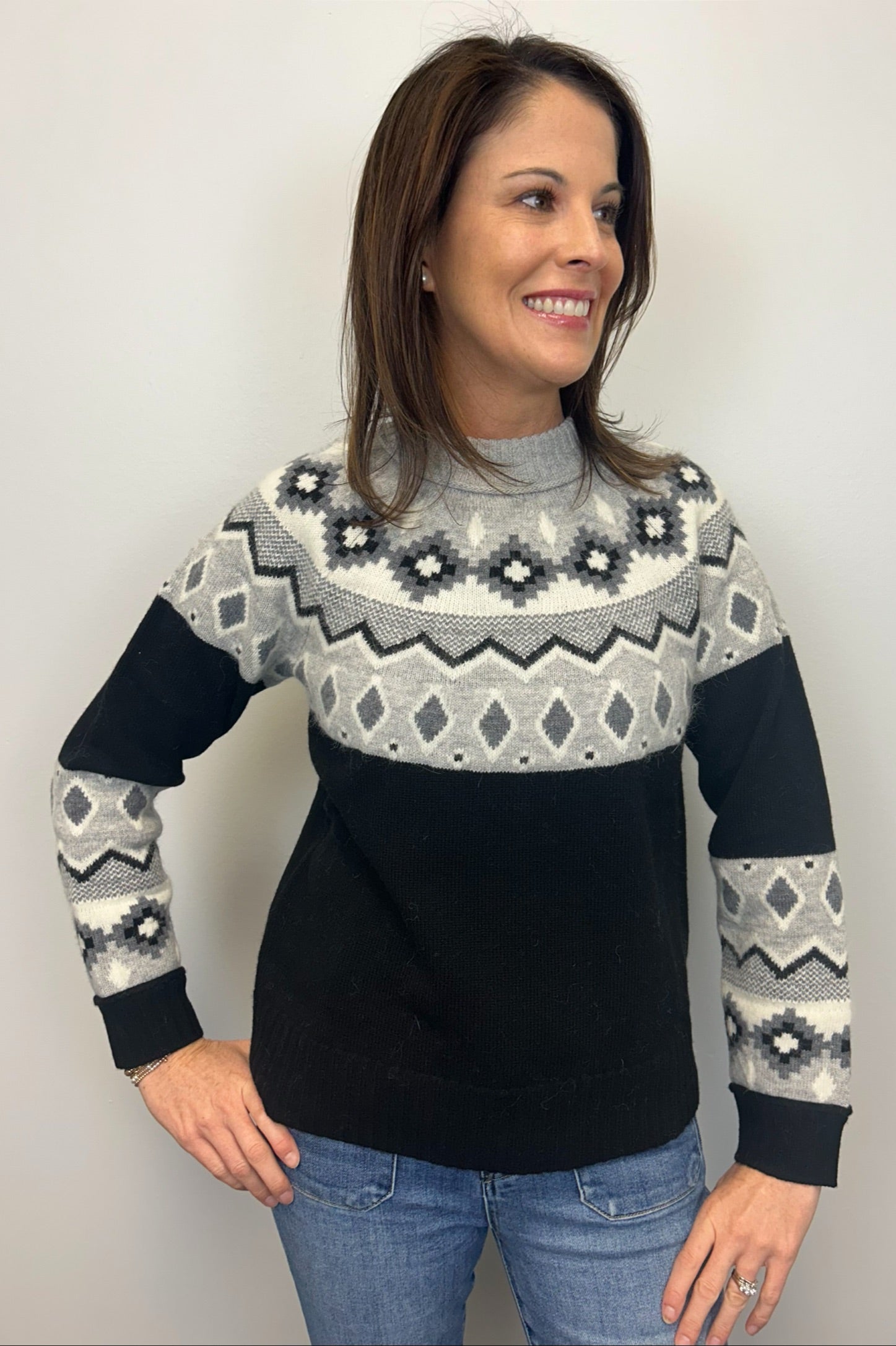 Alashan Adeline Fair Isle Crew Neck