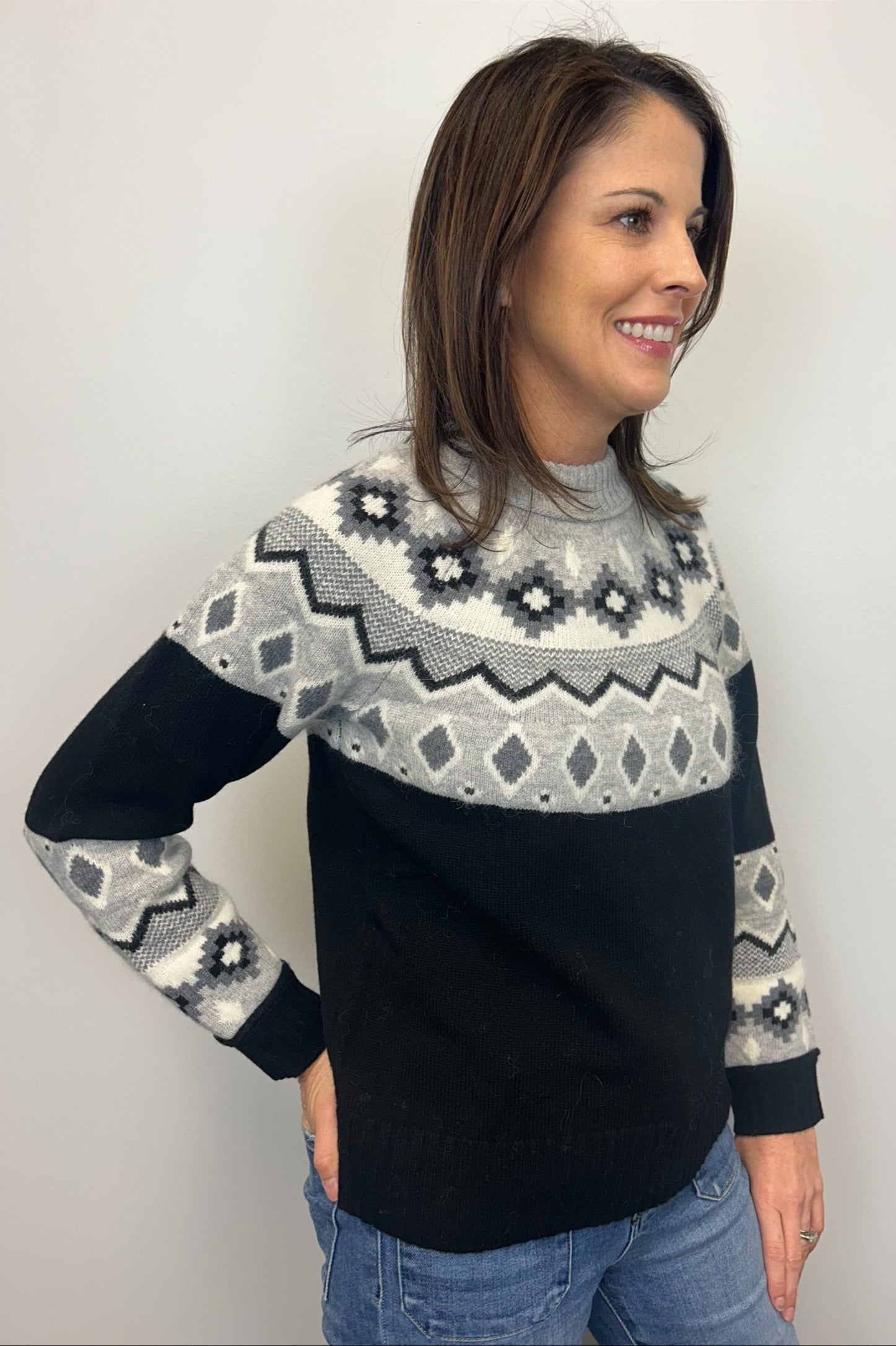 Alashan Adeline Fair Isle Crew Neck