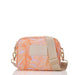 Floral patterned crossbody bag with 'Aloha' patch on a white background