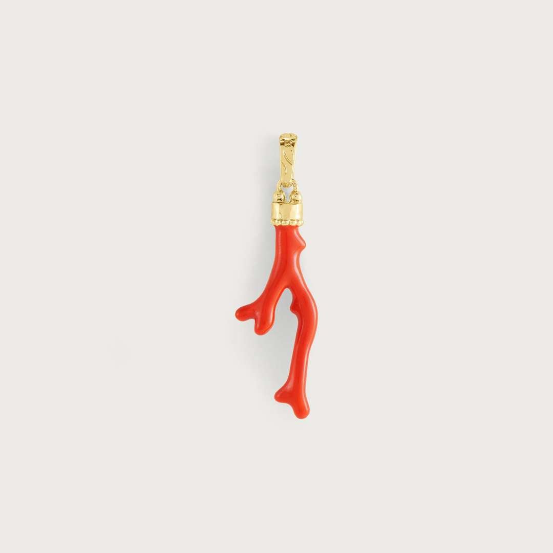 coral charm on white background