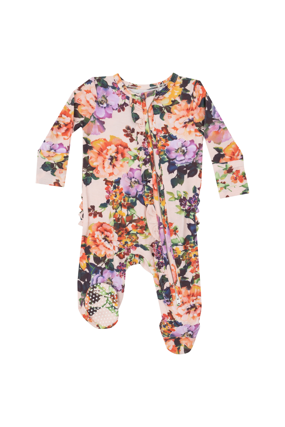 Angel Dear Autumn Rose 2 Way Ruffle Zip Footie - The Cottage