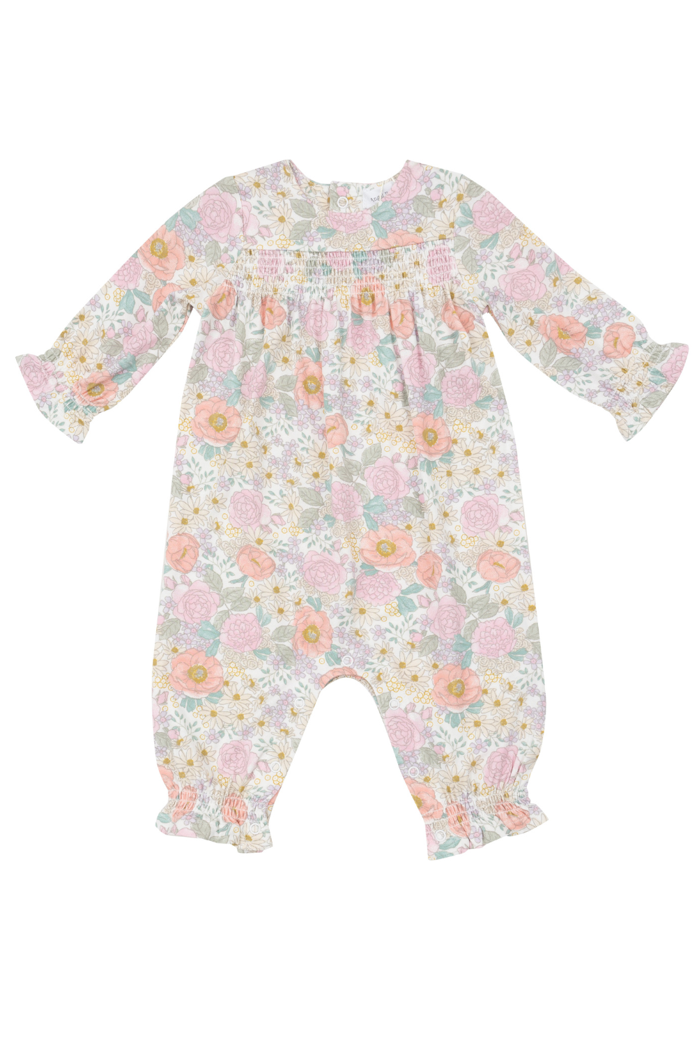 Angel Dear Peony and Rose Smocked Romper - The Cottage