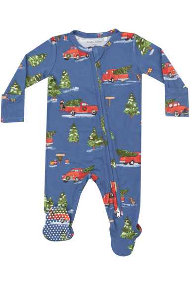 Angel Dear Vintage Red Truck 2 Way Zip Footie - The Cottage