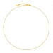 A delicate gold chain necklace with small clear faceted beads spaced along the chain, displayed on a clean white background.