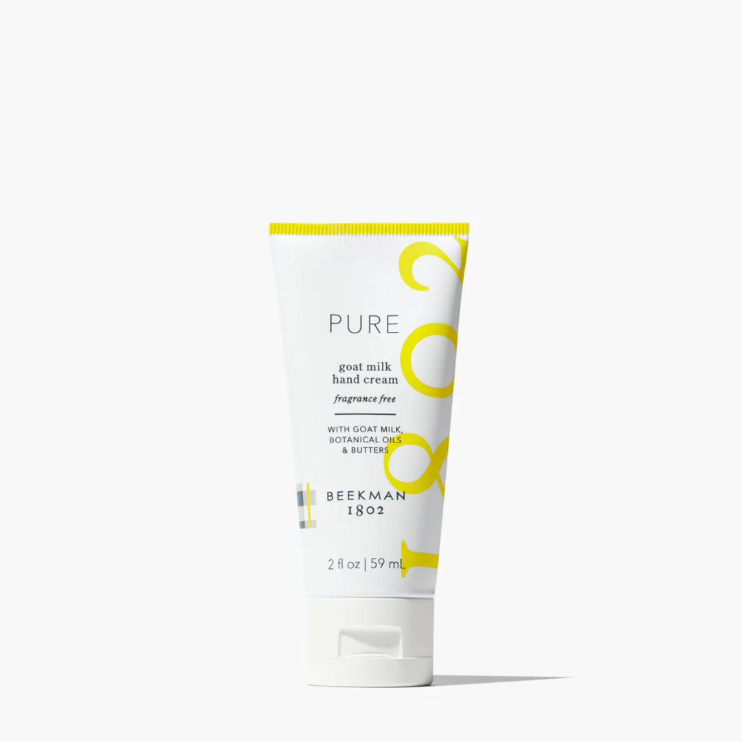 Tube of Beeckman 1802 Pure Goat Milk Hand Cream on a white background