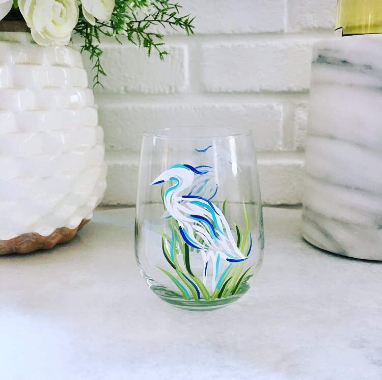 Wine by Design Hand-painted Stemless Glass