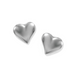 silver heart earring on white background