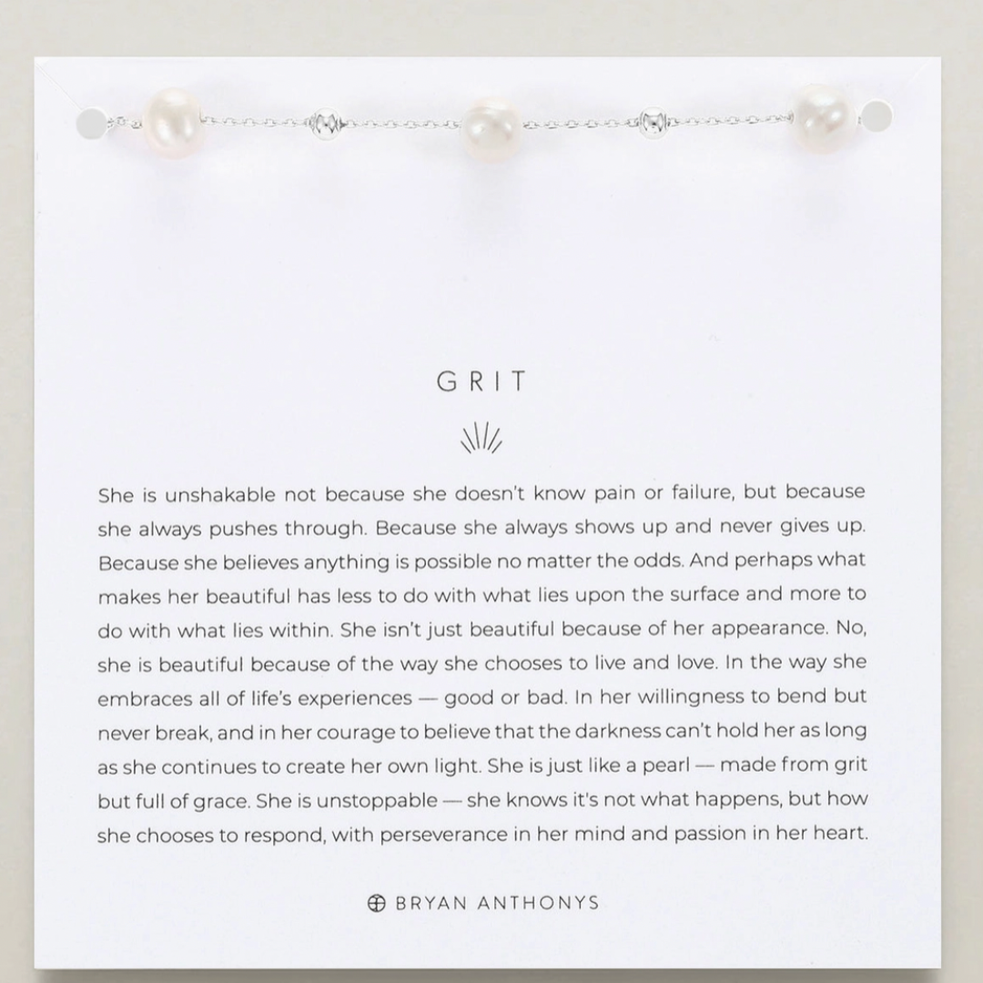 Motivational poster with text about grit and resilience on a white background