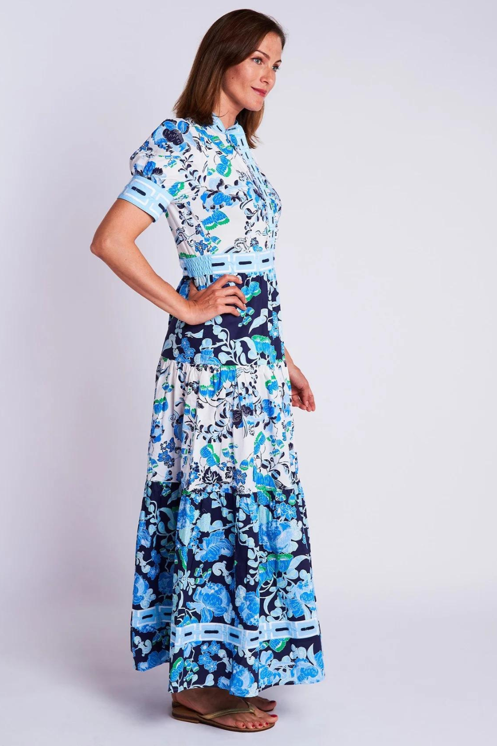 CK Bradley Annabelle Short Sleeve Dress - Cordelia White & Blue