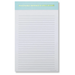A lined notepad with a light blue header band at the top that reads 'REASONABLE DEMANDS & EXPECTATIONS' in yellow text. The notepad has thin horizontal gray lines across a white page and is photographed on a light gray background.
