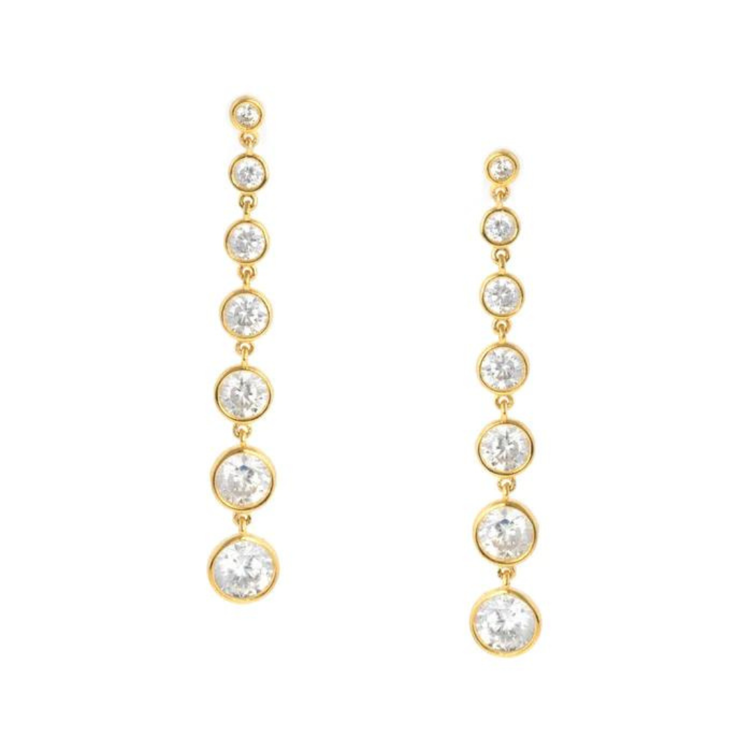 Crislu Bezel Set Drop Earrings