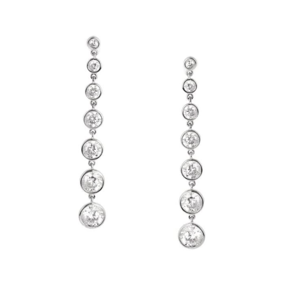 Crislu Bezel Set Drop Earrings