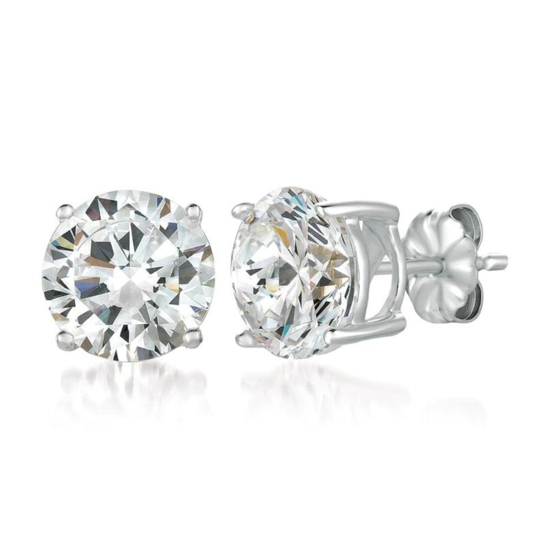 Crislu Solitaire Brilliant Stud Earrings - 6.0 Carats