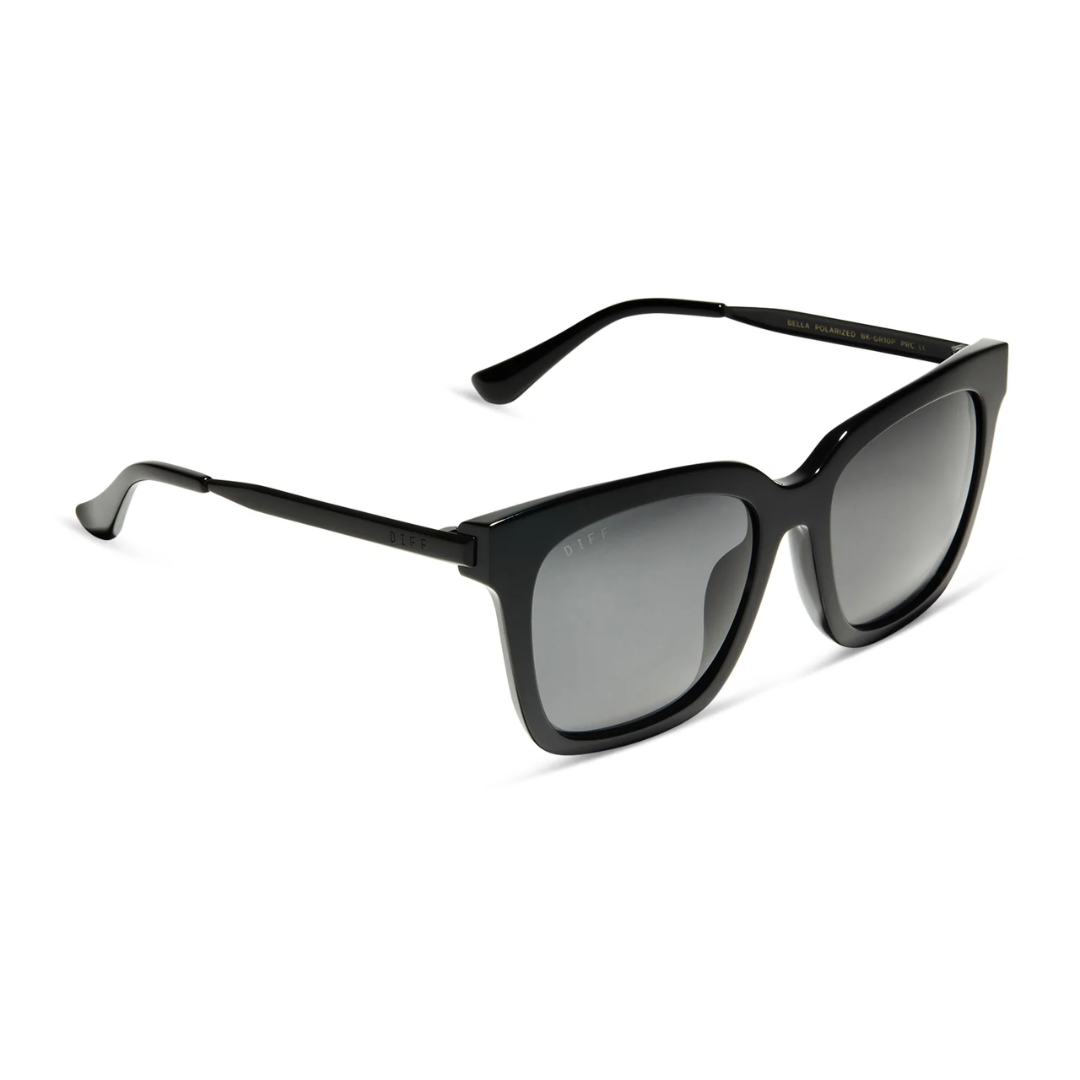 Diff Eyewear Bella Sunglasses-Black/Grey Polarized