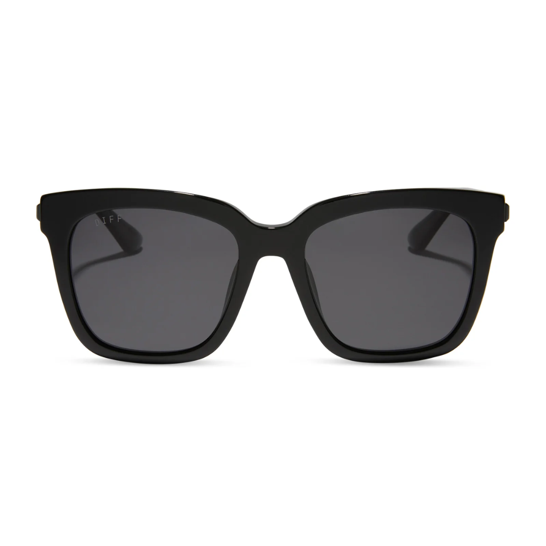 Diff Eyewear Bella Sunglasses-Black/Grey Polarized