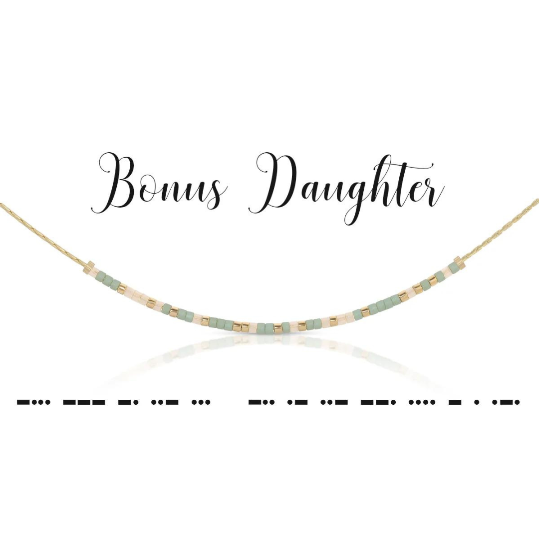 Dot & Dash Morse Code Necklace - Bonus Daughter
