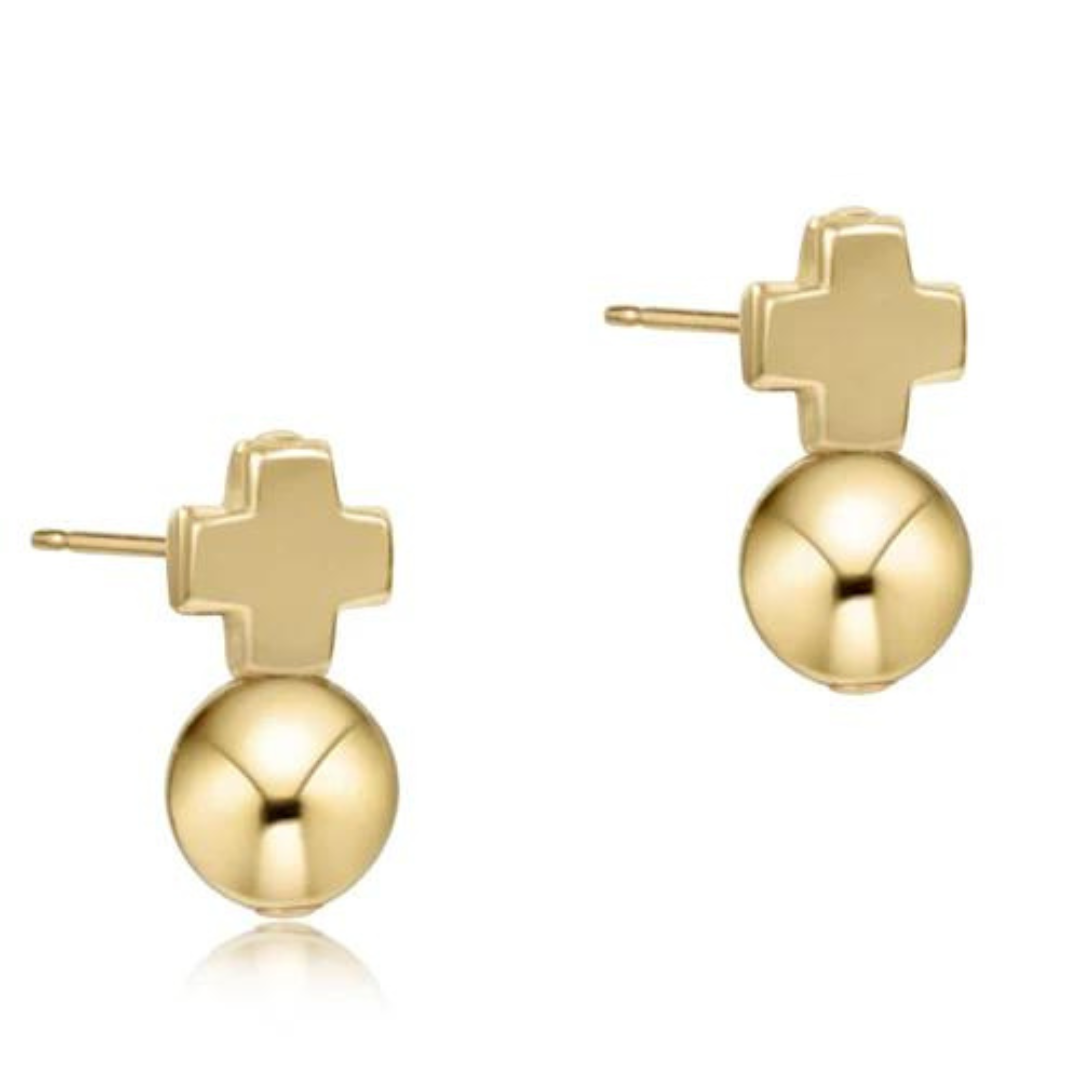 Enewton Classic Gold Signature Cross Stud Earrings