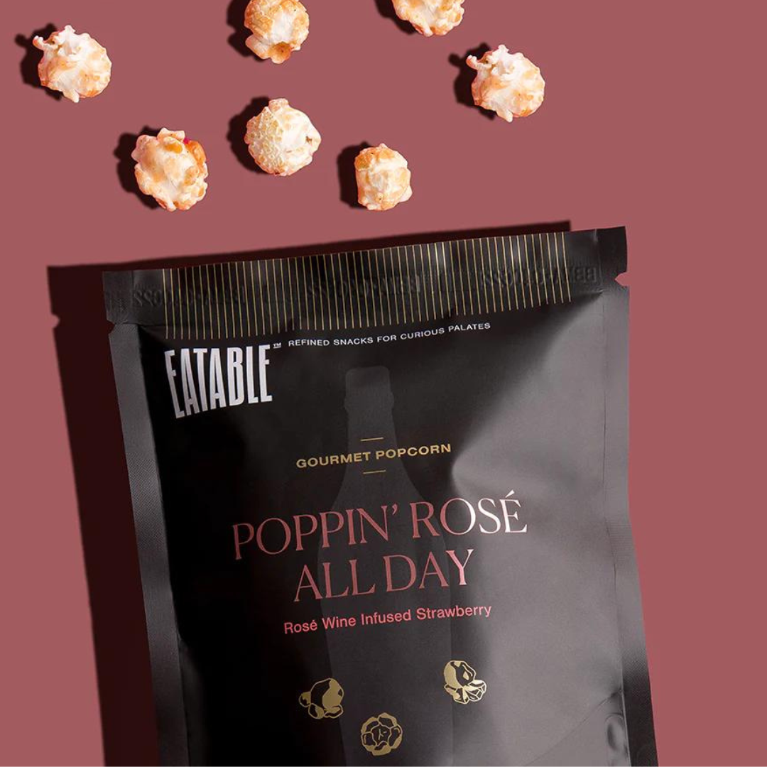 Eatable Poppin' Rosé All Day- Wine Infused Candied Popcorn Gourmet Popcorn