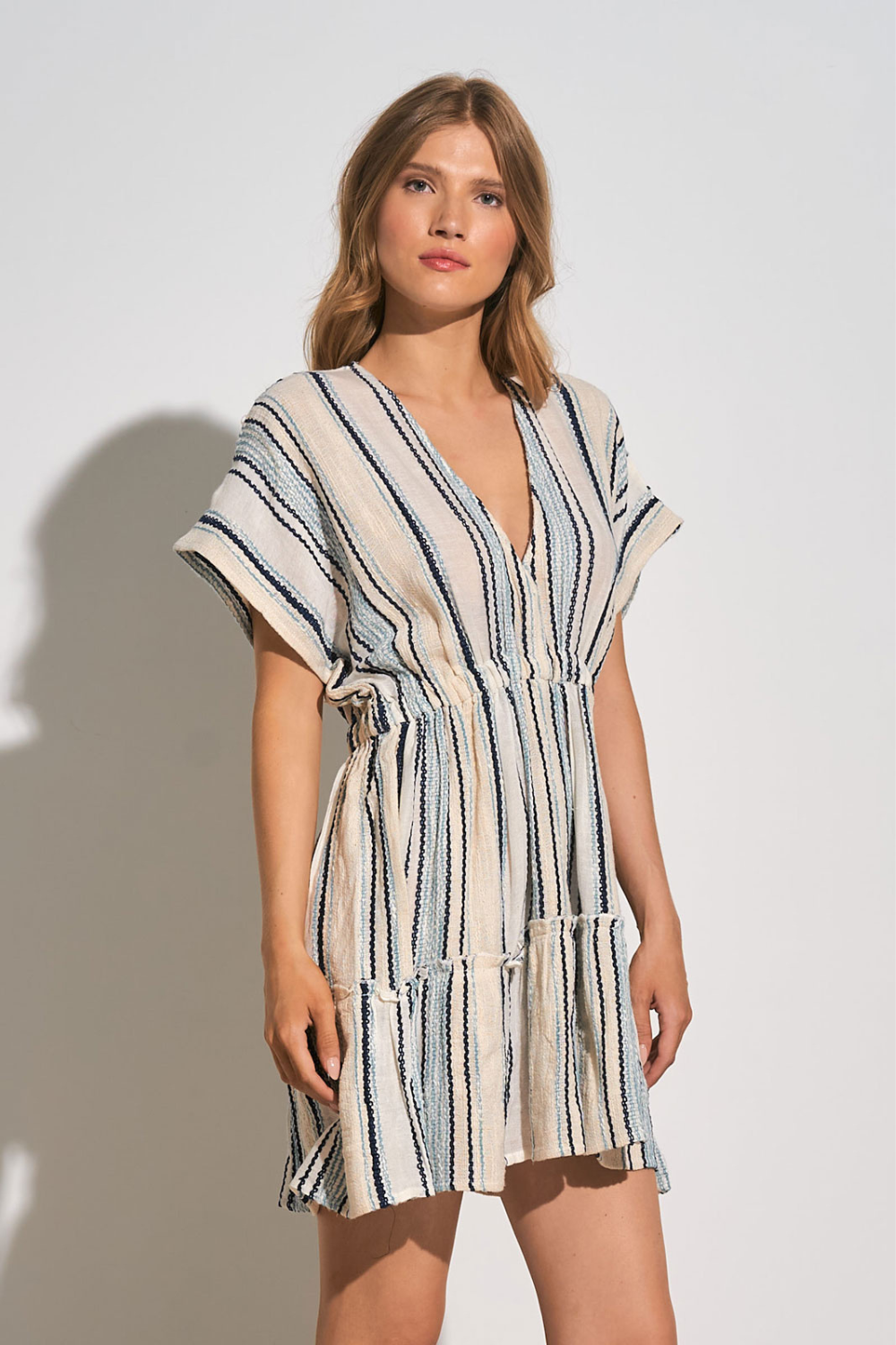 Elan Amira Striped Dress - Natural Blue