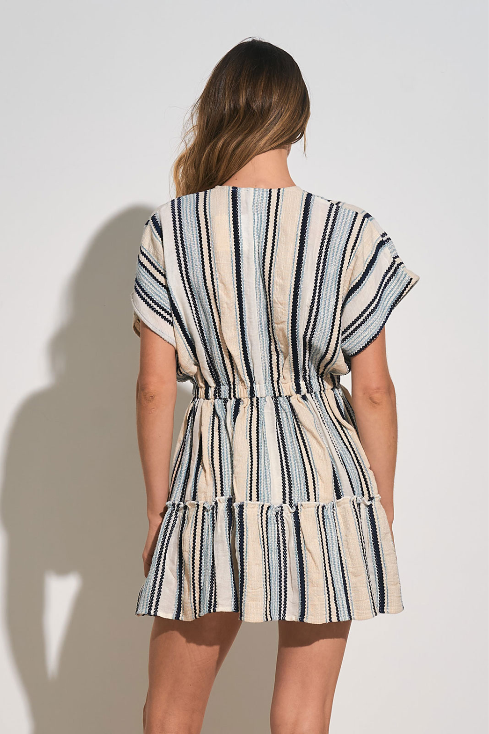 Elan Amira Striped Dress - Natural Blue