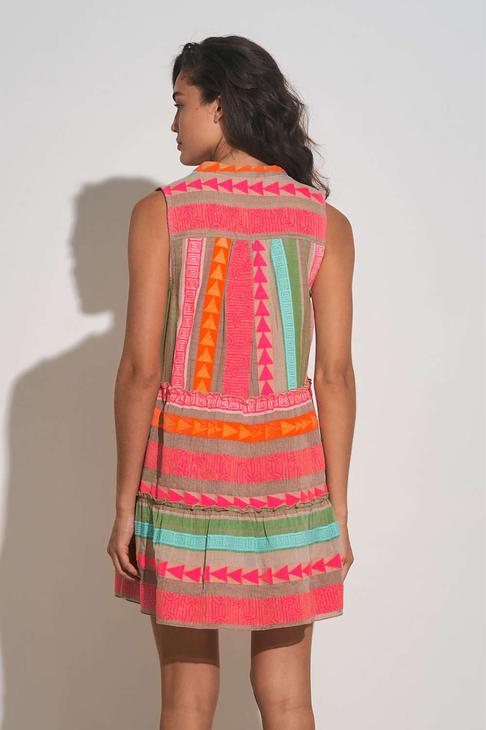 Elan Kenna A-Line Dress - Neon Multi