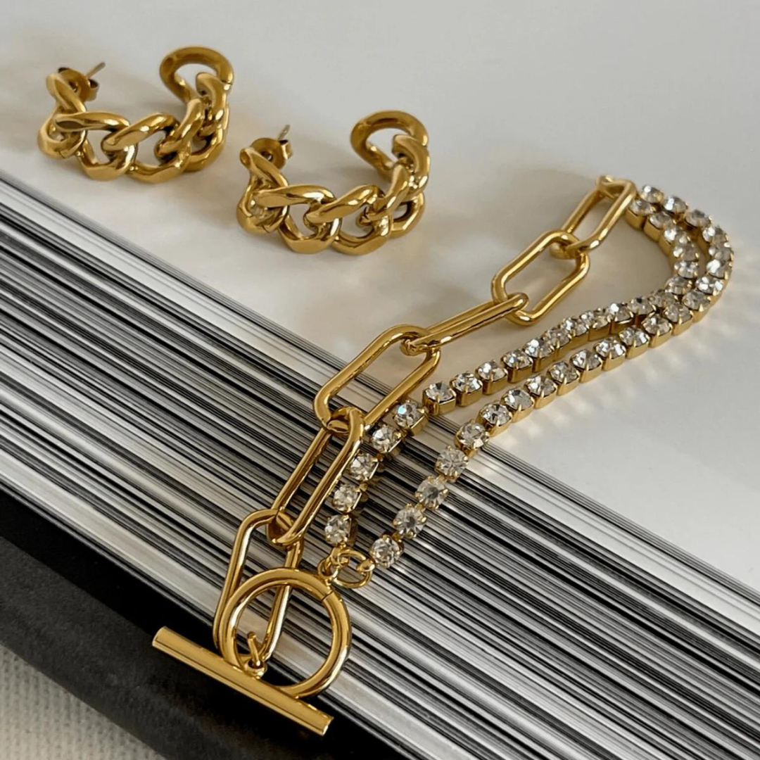 Ellie Vail Braxton Chain Hoop Earrings - Gold