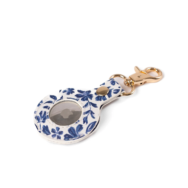 Keychain with floral design on a white background