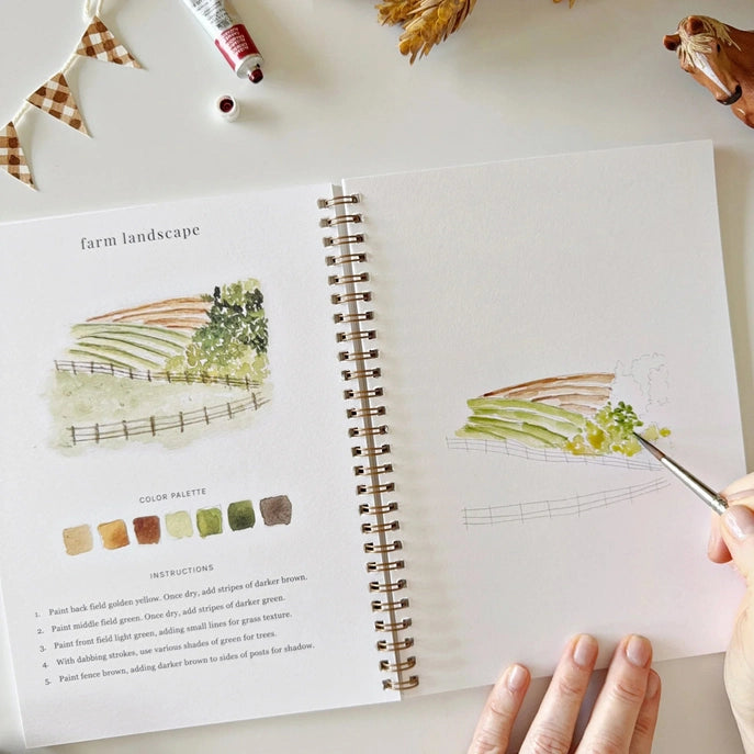 Emily Lex Studio Watercolor Workbook w/Paint - Farm