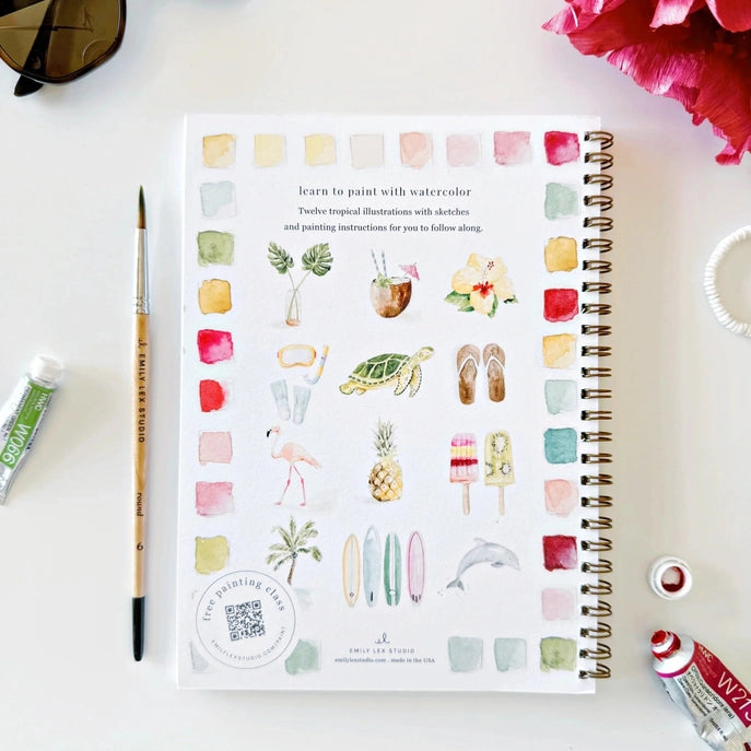 Emily Lex Studio Watercolor Workbook w/Paint - Tropical