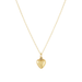 A delicate gold chain necklace featuring a polished, smooth heart-shaped pendant, presented on a clean white background.