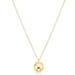 A delicate gold chain necklace with a polished spherical pendant, displayed against a clean white background.