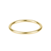 A thin, polished yellow gold band ring shown on a plain white background.