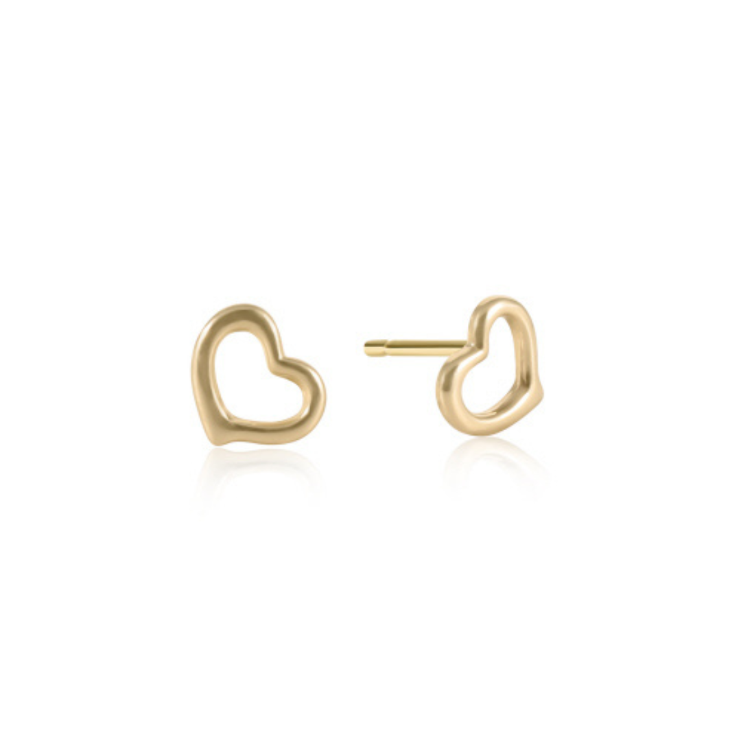 Enewton Heart stud earrings in Gold