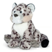 plush snow leopard on white background