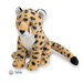 Plush cheetah toy with black spots on a white background, brand 'fahlo' visible.