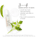 Skincare product with green leafy vegetables on a white background
