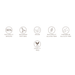 A set of five circular icons with text on a plain white background, including '98% Naturally Derived', 'Advanced Peptides', 'Vegan', 'Naturally Gluten Free', 'Paraben & Sulfate Free', and 'Cruelty Free'.