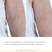 Before-and-after comparison of skin on a person's arm, showing dry, flaky skin in the left 'before' panel and smoother, hydrated skin in the right 'after' panel. Text below describes hydration and softness benefits.